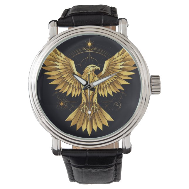 Reloj De Pulsera Águila geométrica de oro (Anverso)