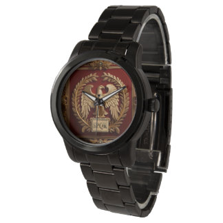 Reloj De Pulsera Águila Imperial Romana Oromana sobre el Rojo No. 4