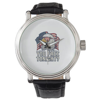Reloj De Pulsera Águila Patriótica Estás Libre Esta Noche Camiseta
