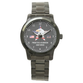 Reloj De Pulsera Águila respetable, Bandera Americana, Patriótica