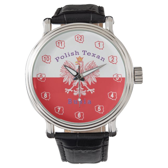 Reloj De Pulsera Águila texana polaca Busia (Anverso)