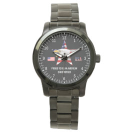 Reloj De Pulsera Águila Valiente, Bandera Americana, Patriótico