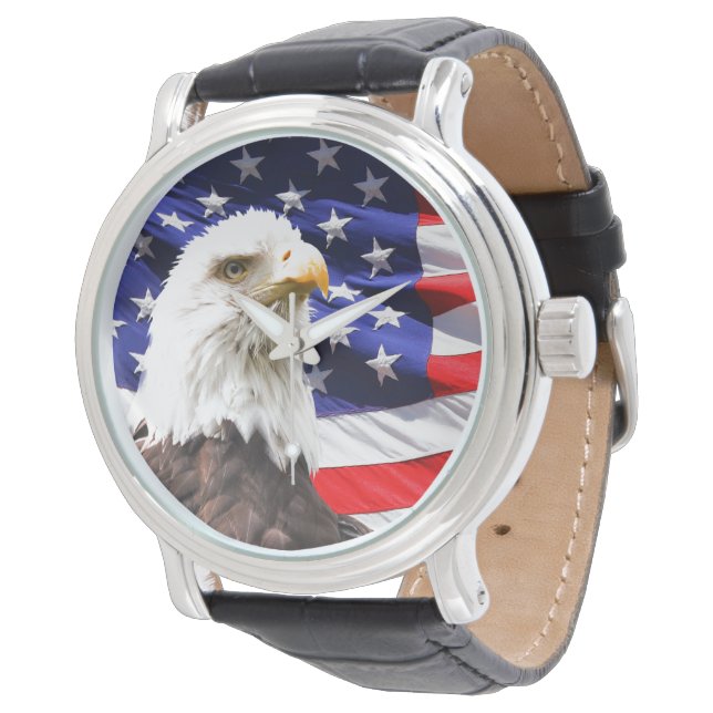 Reloj De Pulsera Águila y bandera de Estados Unidos (Angular)