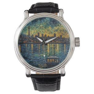 Reloj De Pulsera Aguja del espacio de asientos al estilo van Gogh