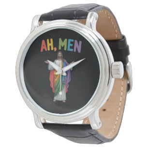 Reloj De Pulsera Ah Hombres Divertido Orgullo Gay LGBT Jesús Bander