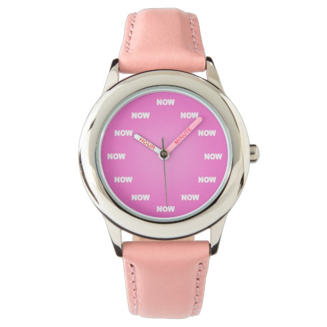 Reloj De Pulsera "AHORA" Watch (Rosa) (Anverso)