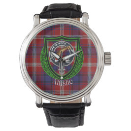 Reloj De Pulsera Ainslie Scottish Clan Tartan & Escudo