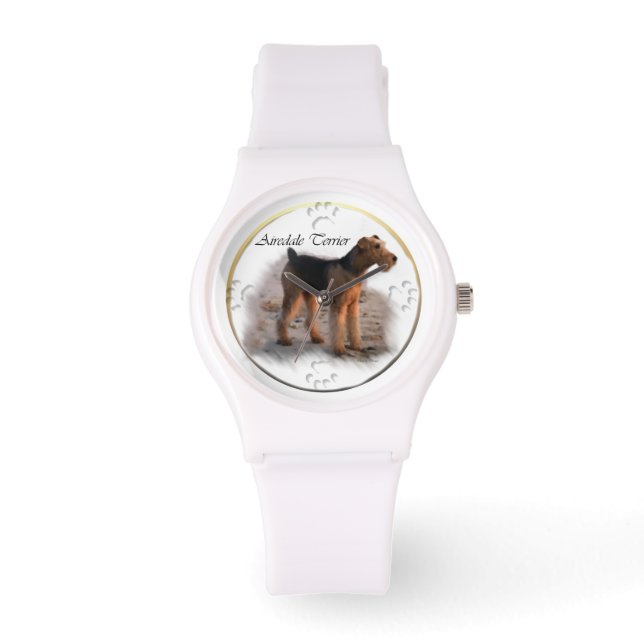Reloj De Pulsera Airedale Terrier Art (Anverso)