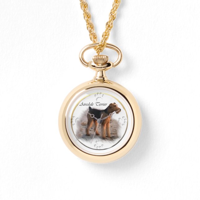 Reloj De Pulsera Airedale Terrier Art (Anverso)