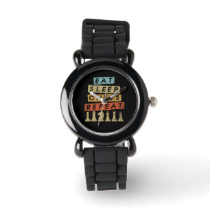 Reloj De Pulsera Ajedrez - Comer Sleep Chess Repetir
