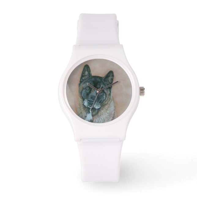 Reloj De Pulsera akita japonesa con arte de retrato de perro facial (Anverso)