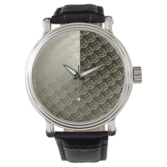 Reloj De Pulsera Alá del Oro y el Negro (Anverso)