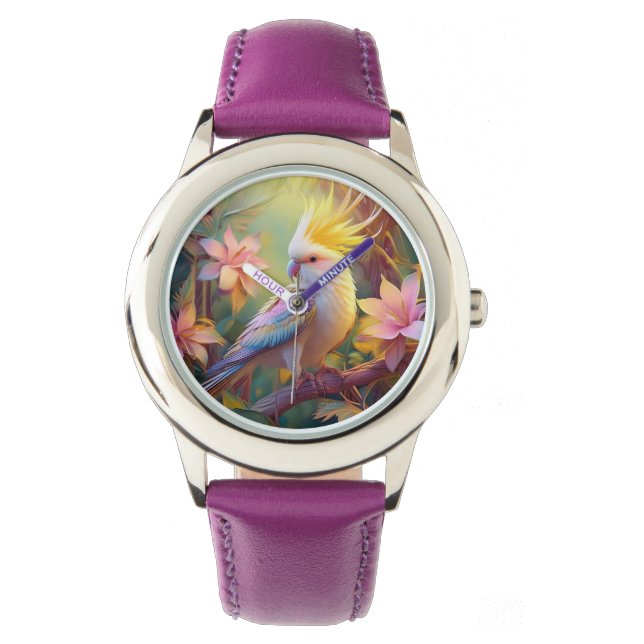 Reloj De Pulsera Ala irlandesa Cockatiel Fantasy Bird (Anverso)