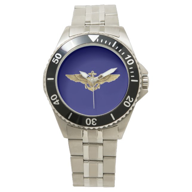Reloj De Pulsera Alas de Aviador Naval (Anverso)