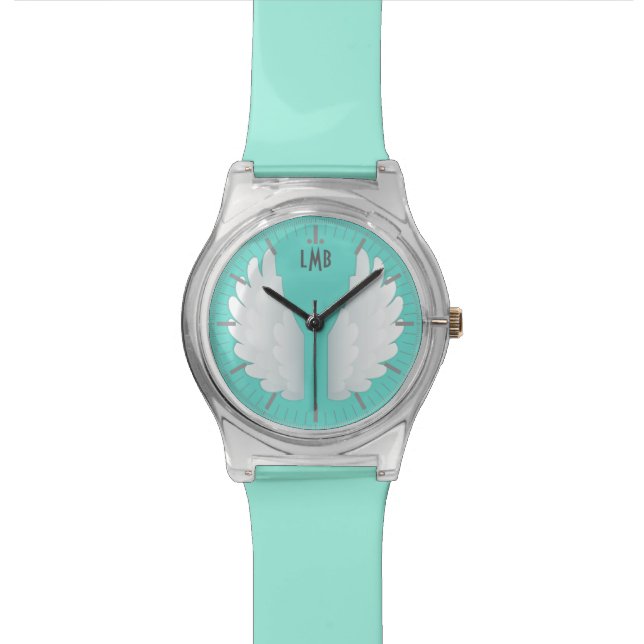 Reloj De Pulsera Alas del ángel del monograma (De cerca)