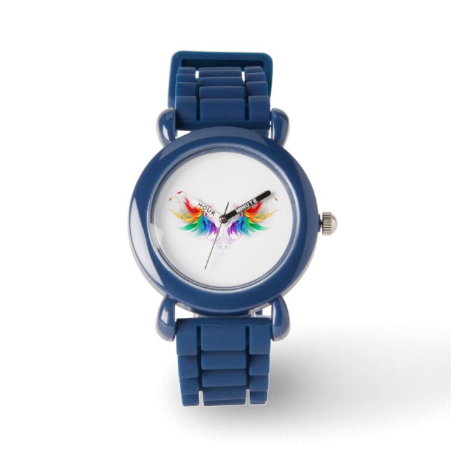 Reloj De Pulsera Alas del arco iris fluidas (Anverso)