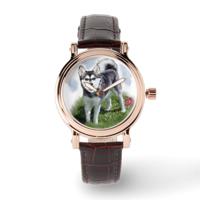 Reloj De Pulsera Alaskan Klee Kai Dog Art (Anverso)