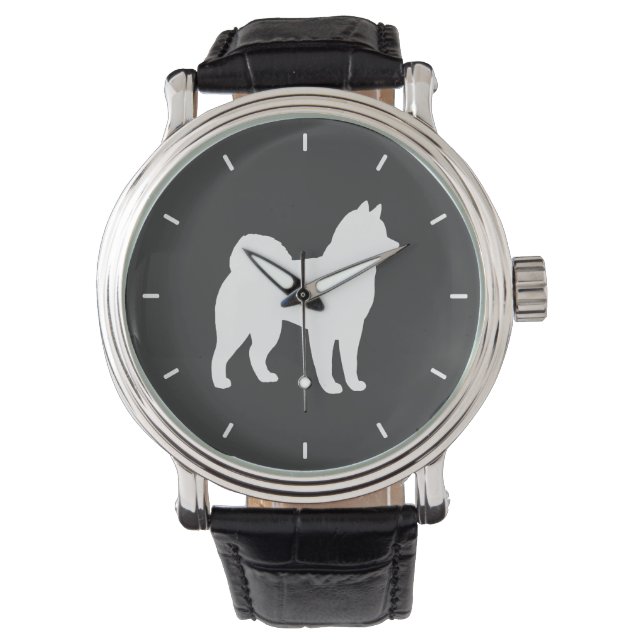 Reloj De Pulsera Alaskan Malamute Silhouette (Anverso)