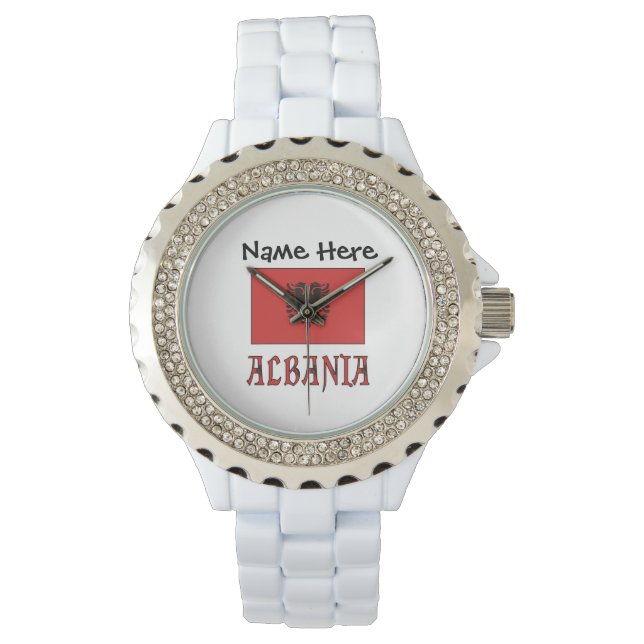 Reloj De Pulsera Albania y la bandera albanesa personalizada (Anverso)
