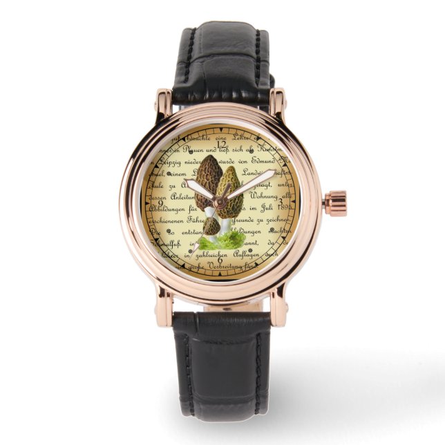 Reloj De Pulsera Albin Schmalfuß ~ Spitzmorchel-1~ Mushrooms ~ Wat (Anverso)