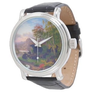 Reloj De Pulsera Alce majestuoso en un paisaje otoñal sueco 