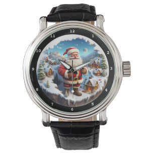 Reloj De Pulsera Aldeano nevado de Santa alegre