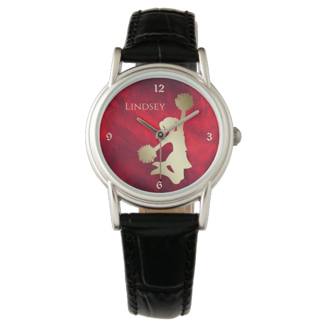 Reloj De Pulsera Alegre de silueta de oro rojo (Anverso)