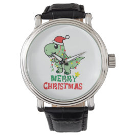 Reloj De Pulsera alegre navidad dinosaurio