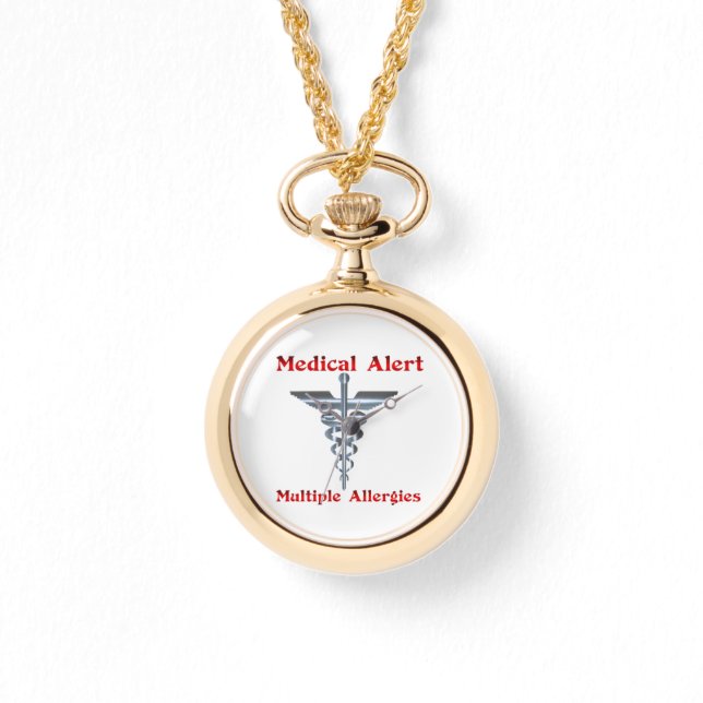 Reloj De Pulsera Alerta médica de múltiples alergias (Anverso)