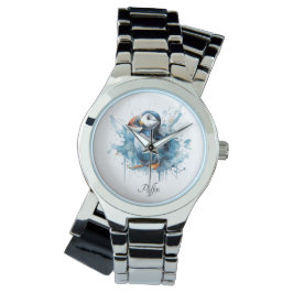 Reloj De Pulsera Aleta de cachorro en color azul