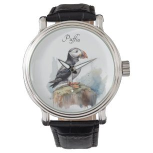 Reloj De Pulsera Aleta en una acuarela de rock, personalizado
