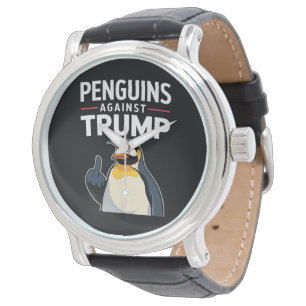 Reloj De Pulsera Aletas de pingüino arriba resisten pingüinos contr