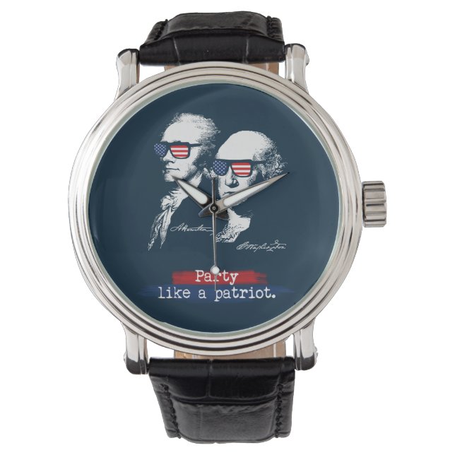 Reloj De Pulsera Alexander Hamilton George Washington Patriots Gift (Anverso)