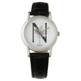 Reloj De Pulsera Alfabeto de flores silvestres N Watch