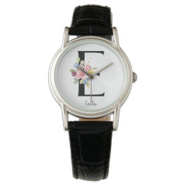 Reloj De Pulsera Alfabeto E Watch de flores silvestres