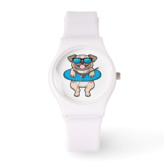 Reloj De Pulsera Alfombra blanca en suelo azul - Amante animal