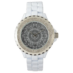 Reloj De Pulsera Alfombra oriental negra y blanca