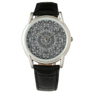 Reloj De Pulsera Alfombra oriental negra y blanca