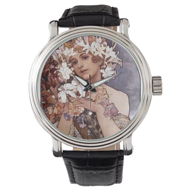 Reloj De Pulsera Alfons Mucha: Flor (Anverso)