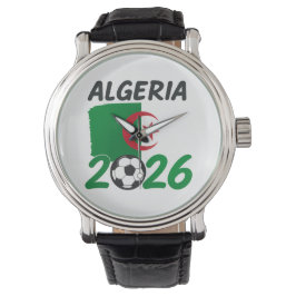 Reloj De Pulsera Algeria 2026 Soccer Fan Design with Crescent Star 