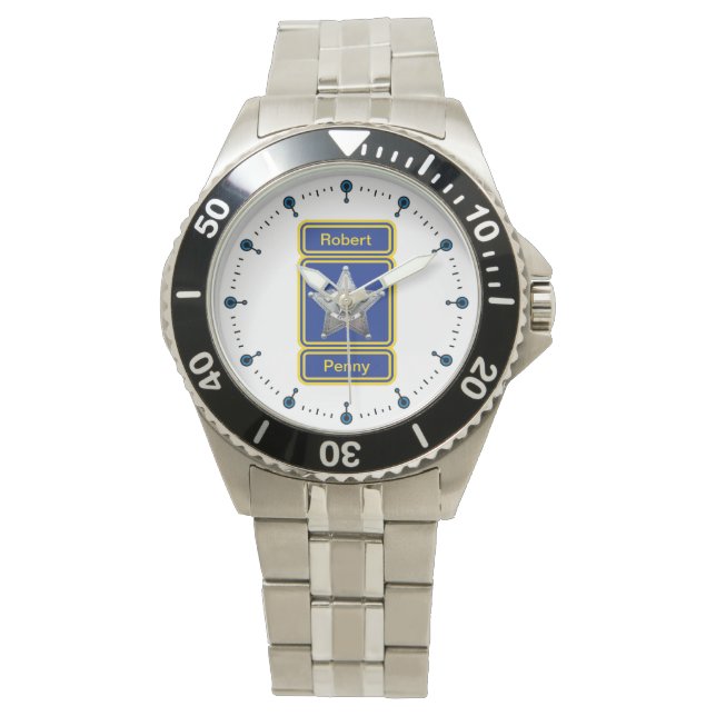 Reloj De Pulsera Alguacil Adjunto Personalizado Retirado Watch (Anverso)