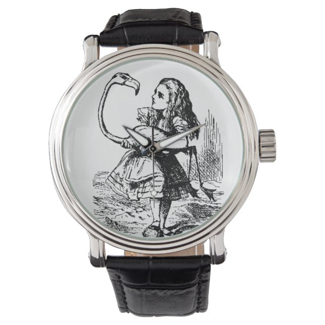 Reloj De Pulsera alice con flamingo (Anverso)