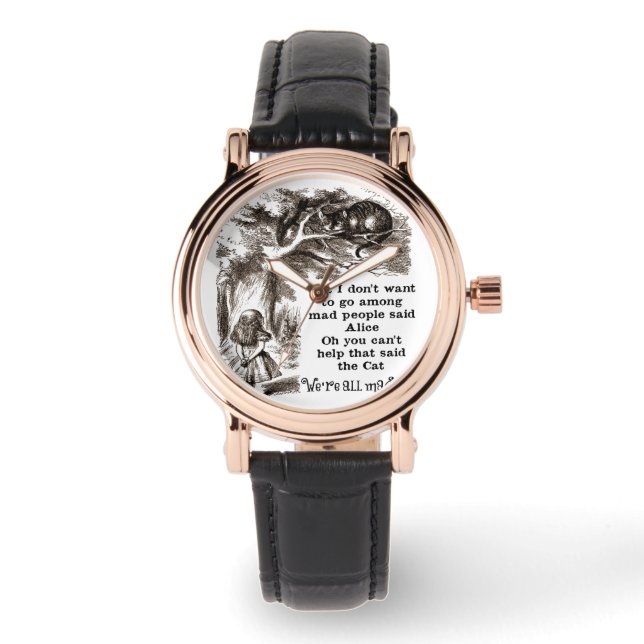 Reloj De Pulsera Alicia en el país de las maravillas; Gato de Chesh (Anverso)