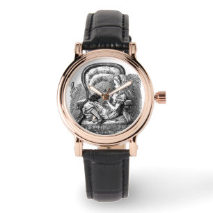 Reloj De Pulsera Alicia Vintage en el libro de Wonderland Pinback B