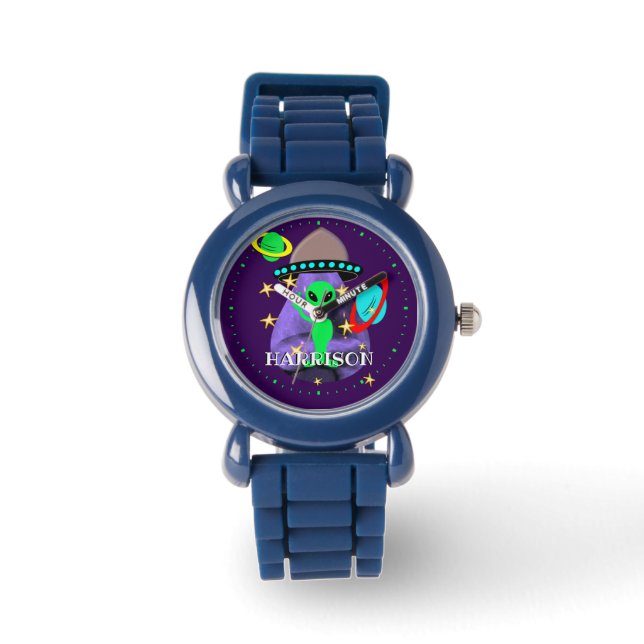 Reloj De Pulsera Alien en el espacio exterior diversión niños perso (Anverso)