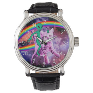 Reloj De Pulsera Alien monta un gato