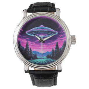 Reloj De Pulsera Alien Spaceship Retro Futurista