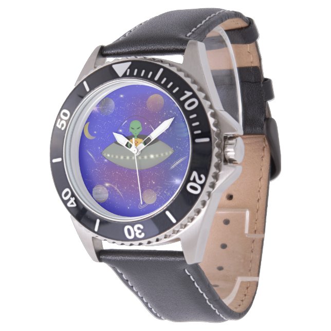 Reloj De Pulsera Alienígena en una nave espacial con camiseta de Nu (Angular)