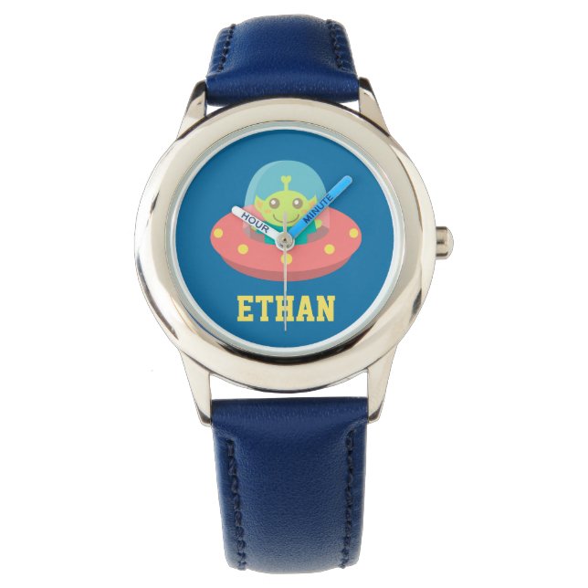 Reloj De Pulsera Alienígena Lindo en Nave Espacial, Espacio Exterio (Anverso)