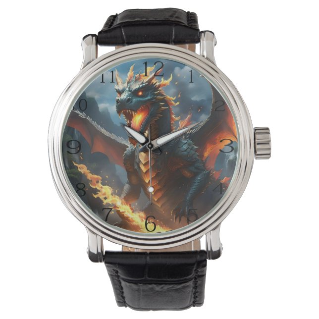 Reloj De Pulsera "Aliento de Infierno: La Llama del Dragón" (Anverso)